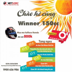 Khuyến mại cực hấp dẫn ” Chào hè cùng Winner 150cc “