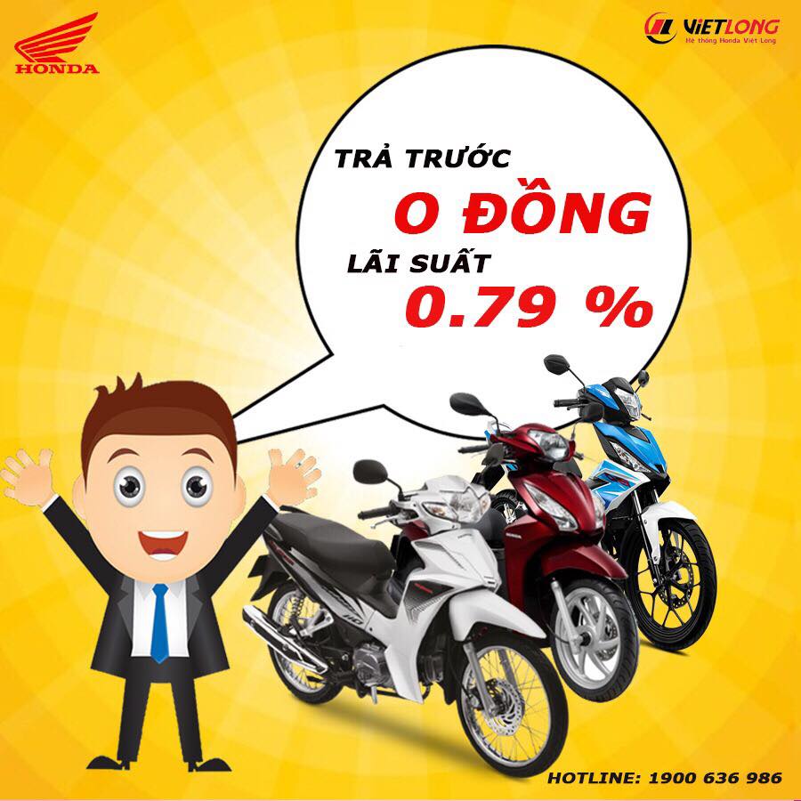 Mua xe trả góp với lãi xuất hấp dẫn 0,79% cho 3 dòng xe Winner, Blade số và Vision