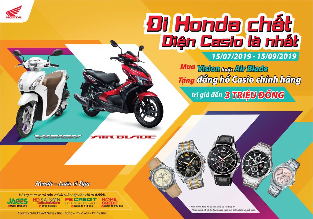 Chương trình khuyến mại “Đi Honda chất, diện Casio là nhất”