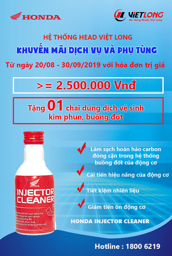 Hệ thống Head Việt Long thực hiện Chương trình khuyến mại Dịch vụ và Phụ Tùng