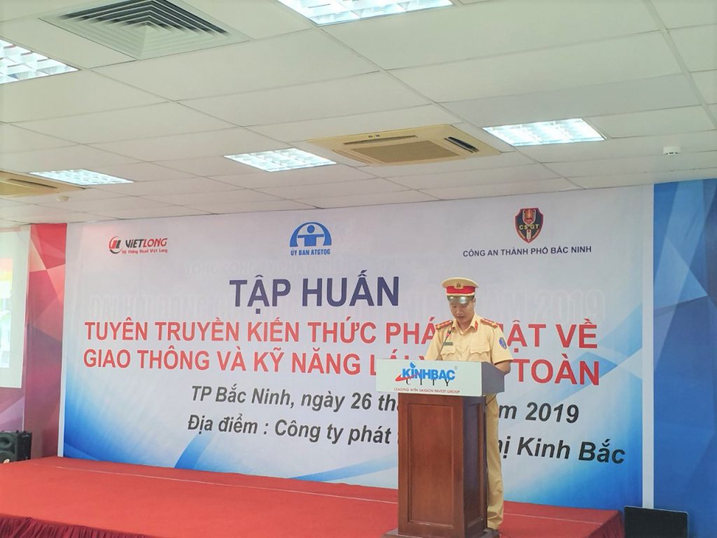 TẬP HUẤN KIẾN THỨC ATGT VÀ KỸ NĂNG LXAT tại Công ty phát triển Đô Thị Kinh Bắc Ngày 26/09/2019