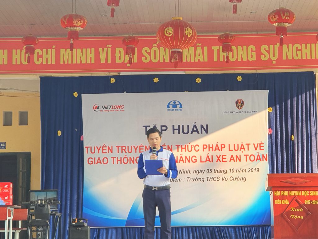 TẬP HUẤN KIẾN THỨC ATGT VÀ KỸ NĂNG LXAT tại trường THCS Võ Cường Ngày 05/10/2019