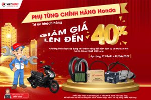 GIẢM GIÁ LÊN ĐẾN 40% PHỤ TÙNG CHÍNH HÃNG Honda