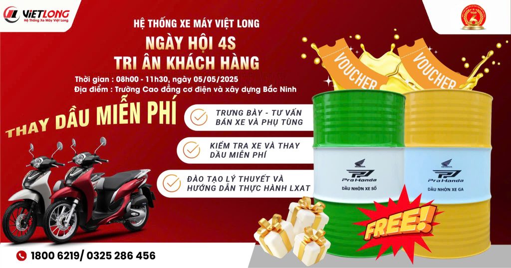 HỆ THỐNG XE MÁY VIỆT LONG – SỰ KIỆN 4S TRI ÂN KHÁCH HÀNG – CHẠM GẮN KẾT, TRAO NIỀM TIN