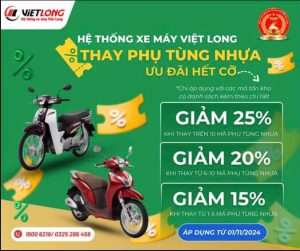 🎉 THAY PHỤ TÙNG NHỰA – ƯU ĐÃI HẾT CỠ tại Hệ thống Xe máy Việt Long 🎉