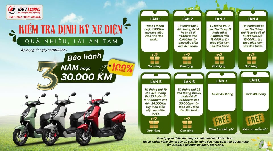 🌟 KIỂM TRA ĐỊNH KỲ XE ĐIỆN – QUÀ NGẬP TRÀN, AN TÂM LÁI XE 🌟