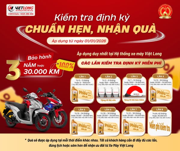 📢 THAY ĐỔI CHÍNH SÁCH KIỂM TRA ĐỊNH KỲ 🔧 CHUẨN HẸN BẢO DƯỠNG – QUÀ TẶNG TRAO TAY🎁