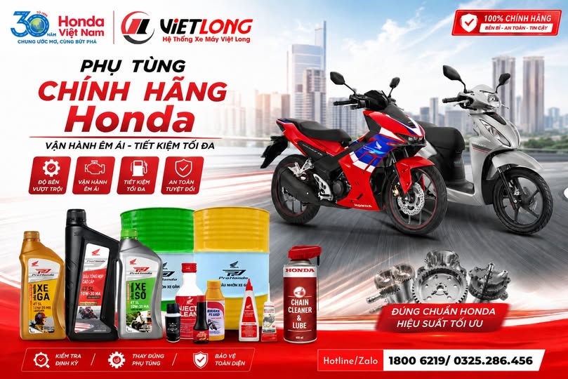 🔥 PHỤ TÙNG CHÍNH HÃNG HONDA – VẬN HÀNH ÊM ÁI, TIẾT KIỆM TỐI ĐA 🔥