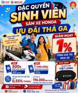 🎓🔥 ĐẶC QUYỀN SINH VIÊN – SẮM XE HONDA, ƯU ĐÃI THẢ GA TẠI HEAD VIỆT LONG!