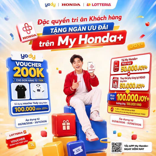 Đặc quyền tri ân khách hàng – Tặng ngàn ưu đãi trên My Honda+